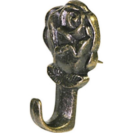 Eyecatcher 122292 Antique Brass Rose Push Pin Hanger, 3PK EY2500354